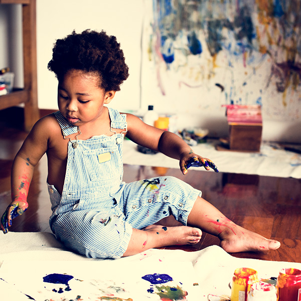 Young-boy-painting